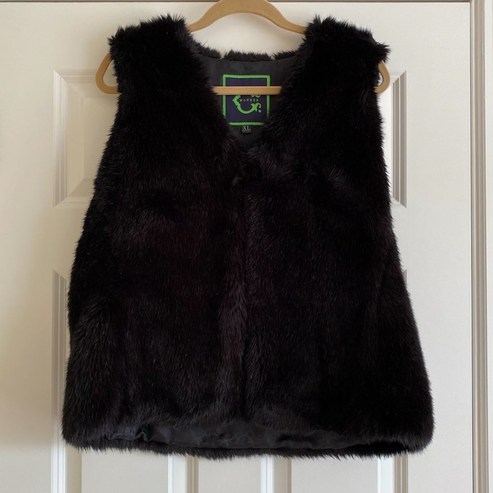 Women's Black Fur Vest